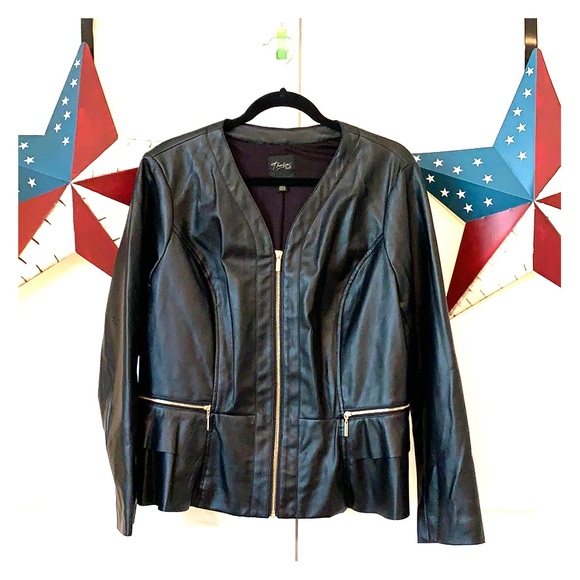 Thalia Sodi Jackets & Blazers - THALIA SODI Faux Leather Jacket - EUC